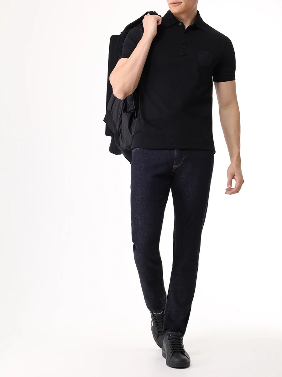 Поло хлопковое DOLCE & GABBANA G8PL4Z G7NYY N0000 Черный  Фото 2