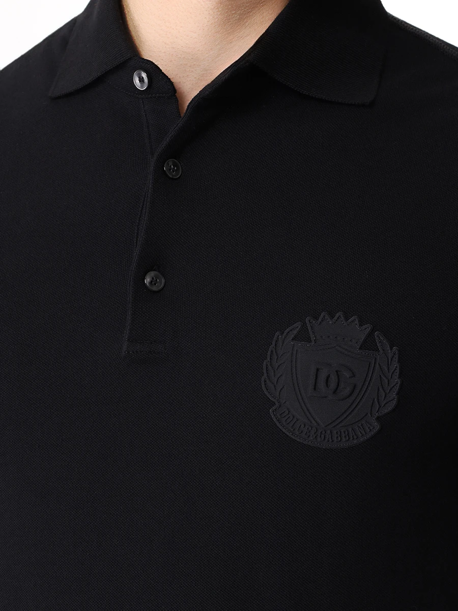 Поло хлопковое DOLCE & GABBANA G8PL4Z G7NYY N0000 Черный  Фото 5
