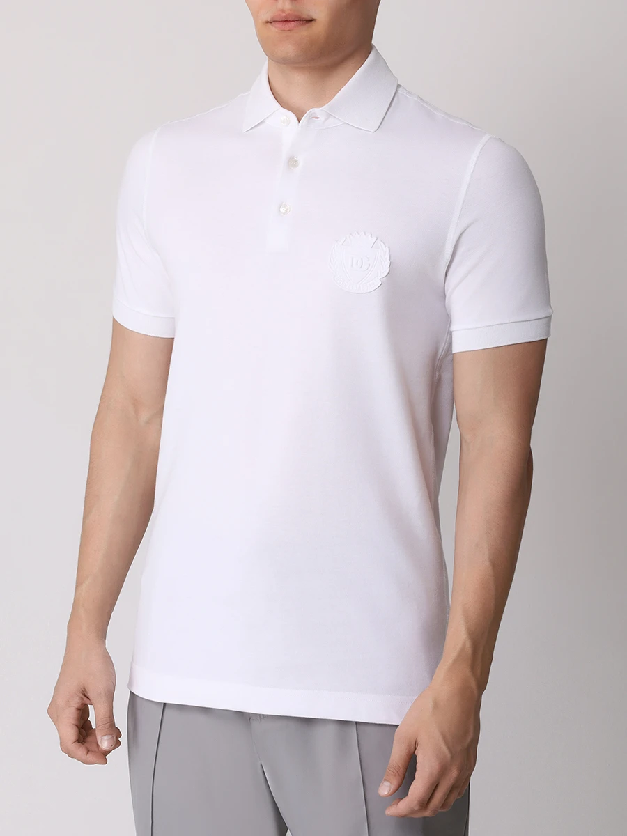 Поло хлопковое DOLCE & GABBANA G8PL4Z G7NYY W0800 Белый  Фото 4
