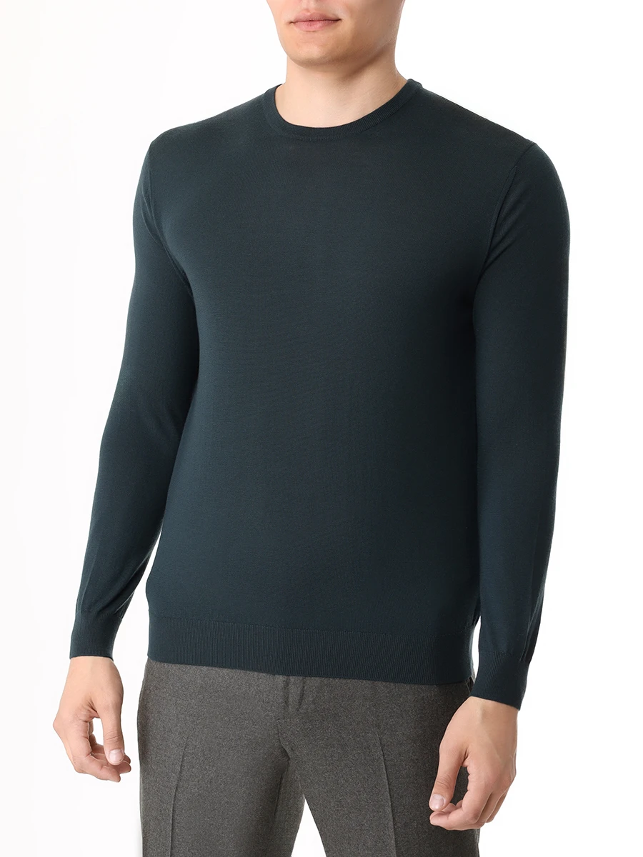 Джемпер шерстяной MALO UMA008 F2Z10 2 208 E2598 Темно- Зеленый  Фото 4