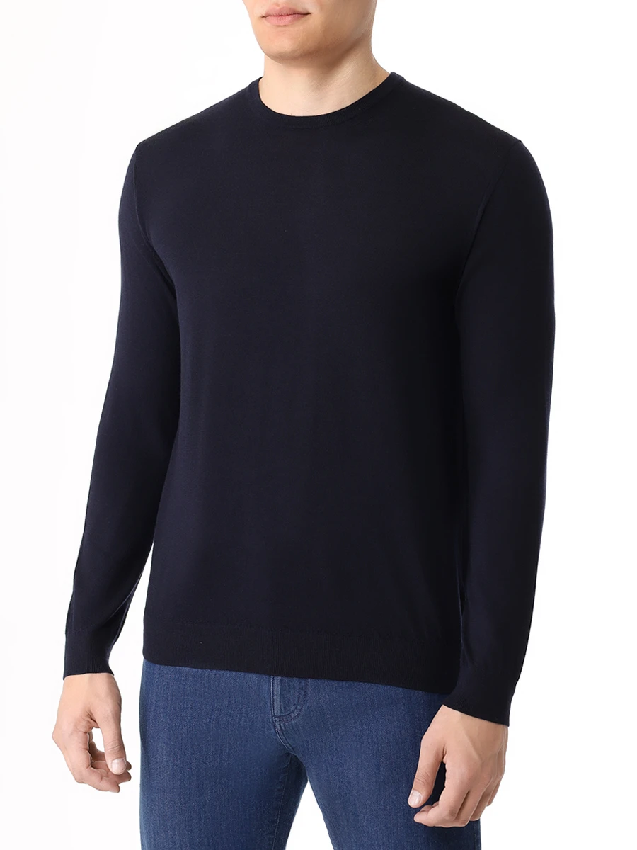 Джемпер шерстяной MALO UMA008 F2Z10 2 208 E286 Темно- Синий  Фото 4