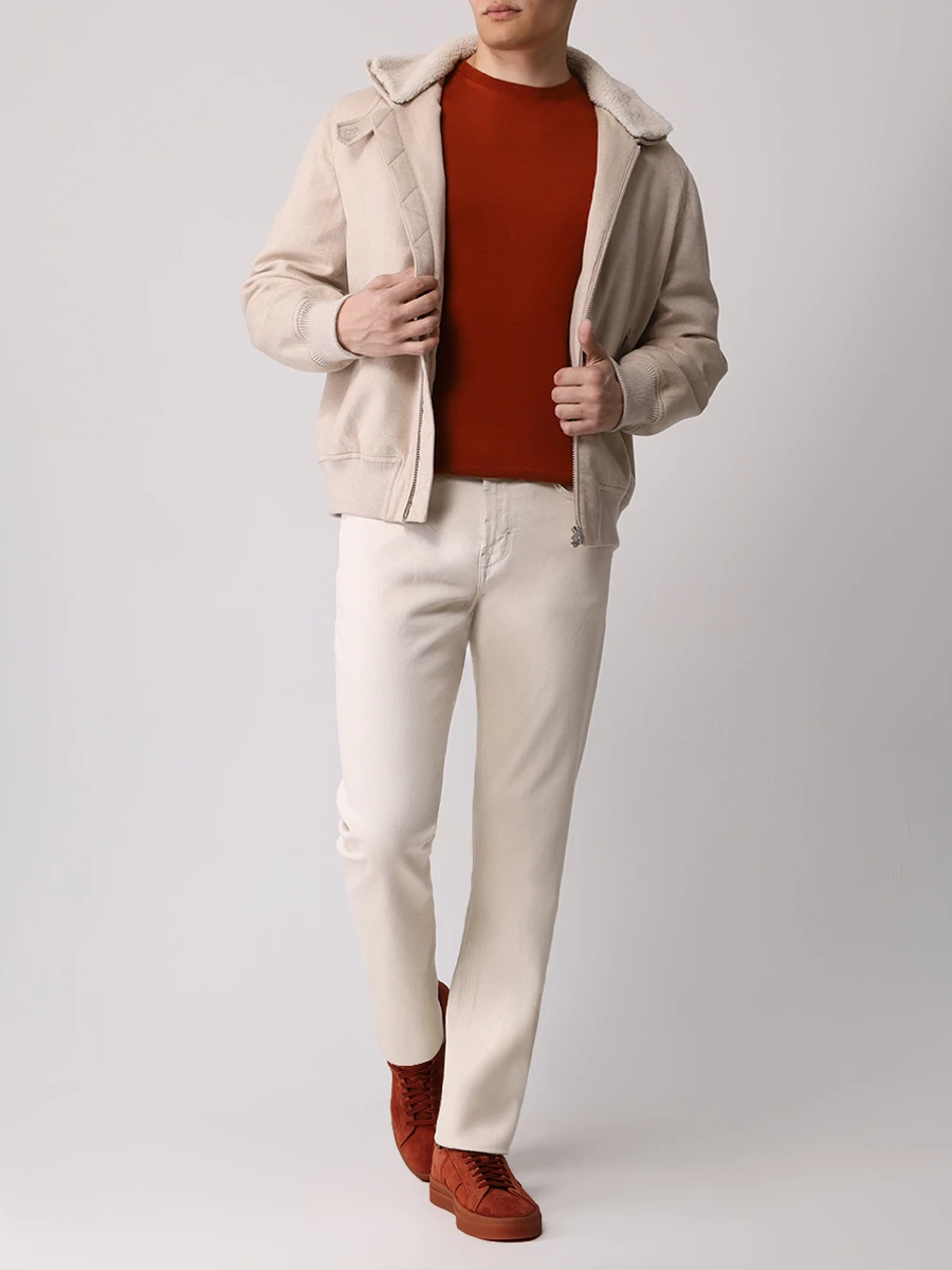 Джемпер шерстяной MALO UMA008 F2Z10 2 208 E3486 Оранжевый  Фото 2