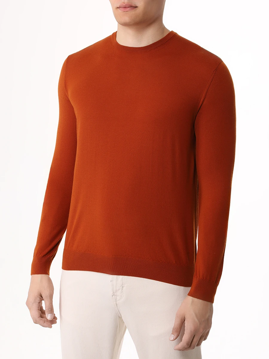 Джемпер шерстяной MALO UMA008 F2Z10 2 208 E3486 Оранжевый  Фото 4
