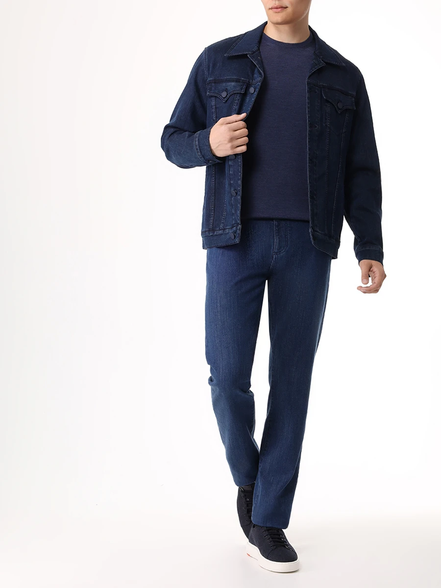 Джемпер шерстяной MALO UMA008 F2Z10 2 208 E3501 Синий  Фото 2