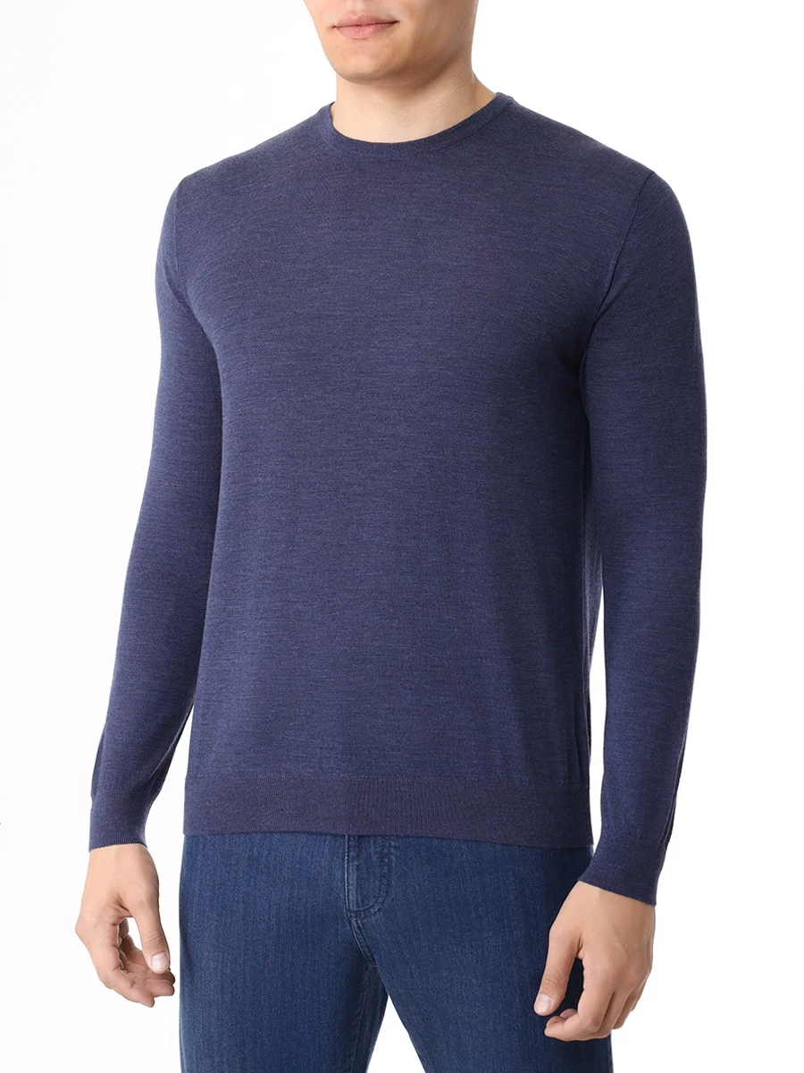Джемпер шерстяной MALO UMA008 F2Z10 2 208 E3501 Синий  Фото 4