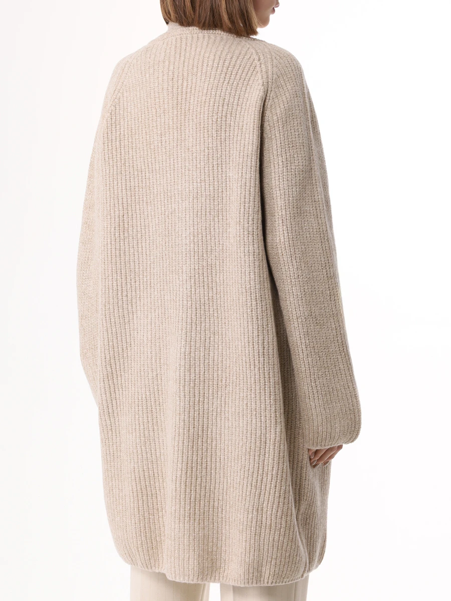 Кардиган шерстяной с люрексом LE TRICOT PERUGIA 154_26178 - 8199 Бежевый  Фото 3
