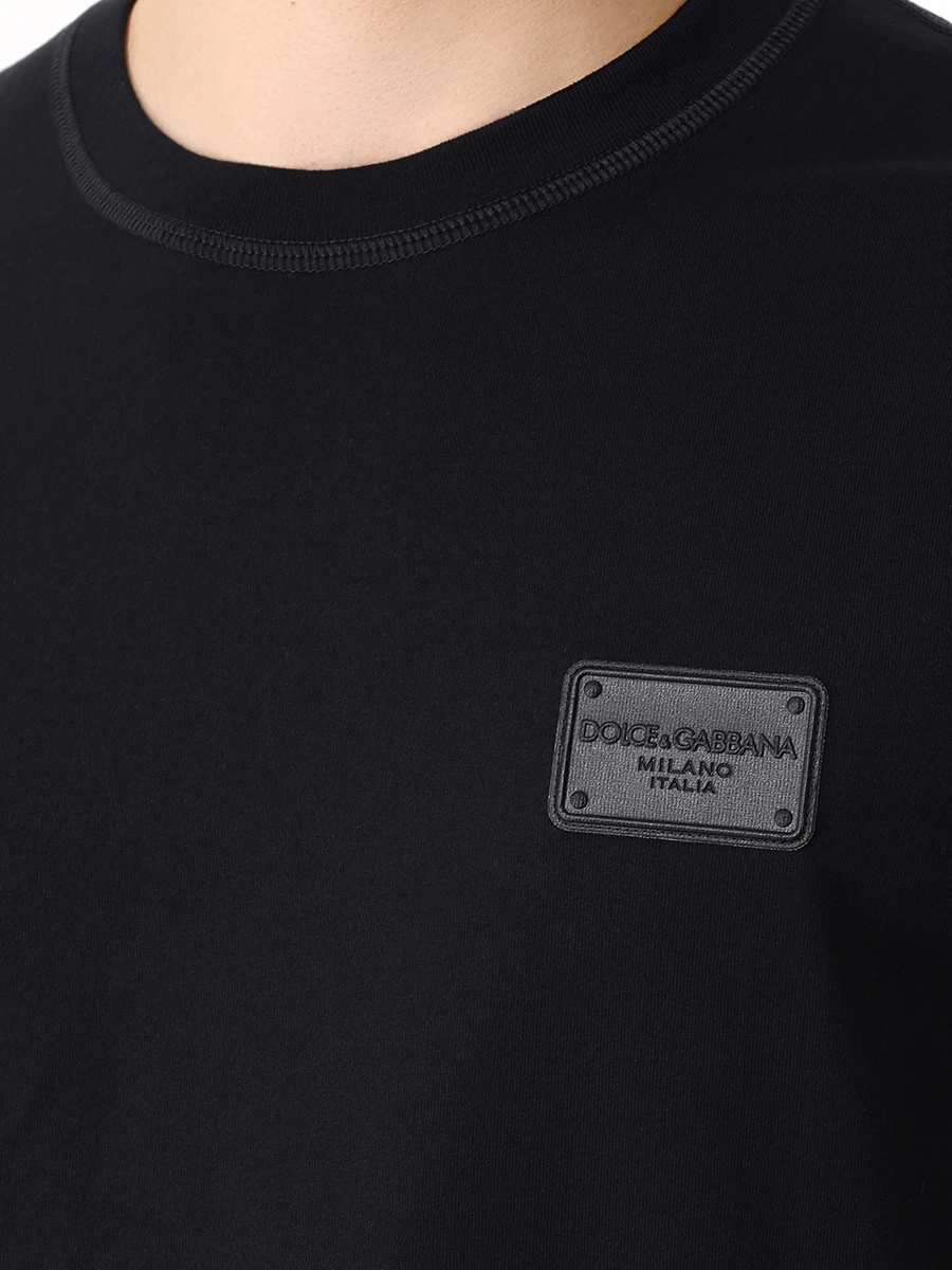 Футболка хлопковая DOLCE & GABBANA G8PN9T G7NTW N0000 Черный  Фото 5