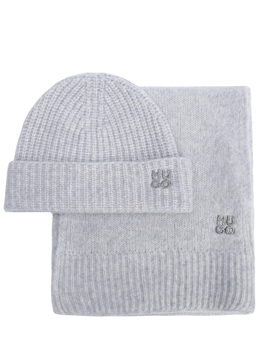 

Шапка и шарф из шерсти, Серый, 50522783/033