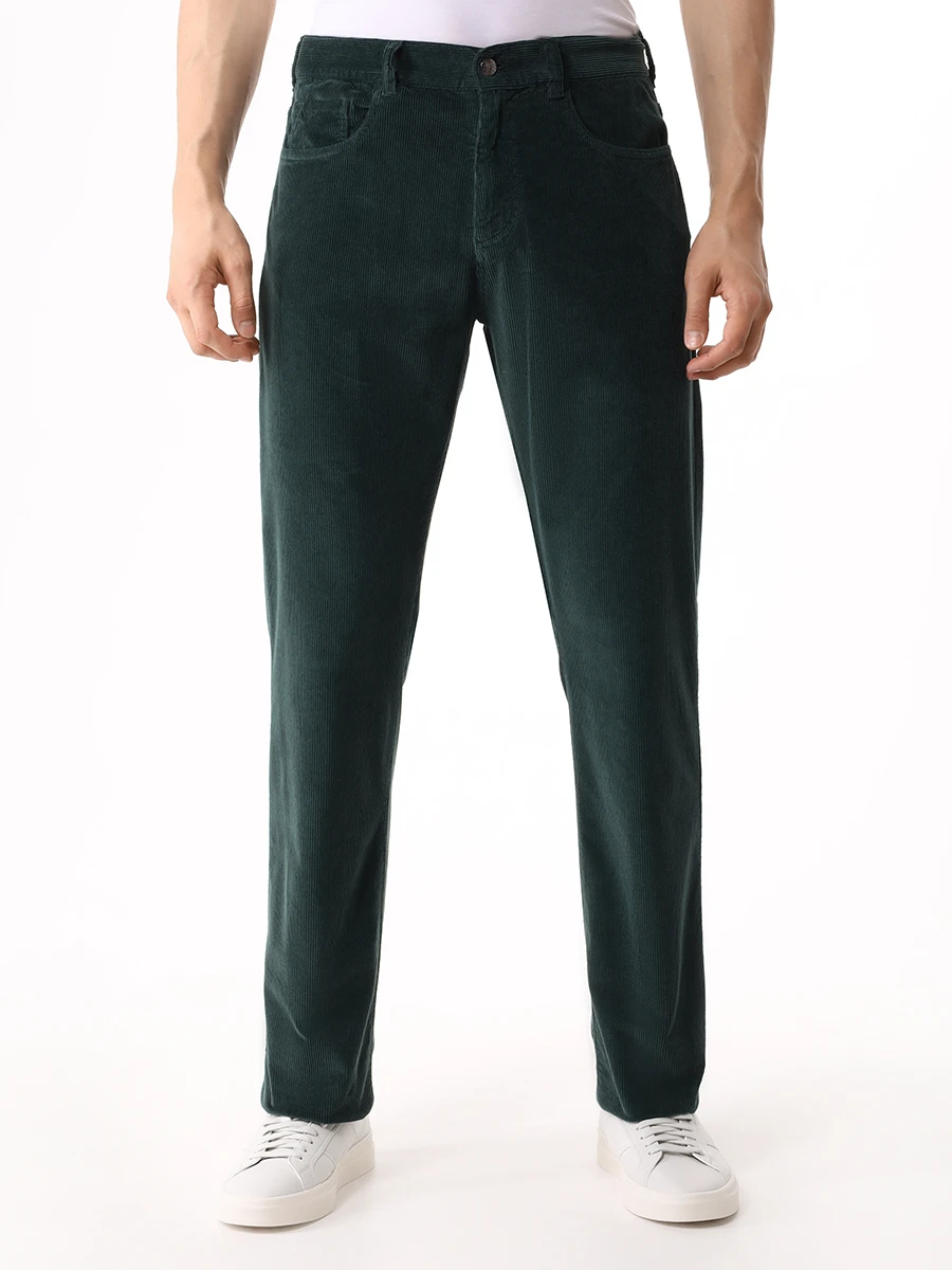 Брюки Regular Fit вельветовые CANALI PT01413/804/91519 Зеленый  Фото 4