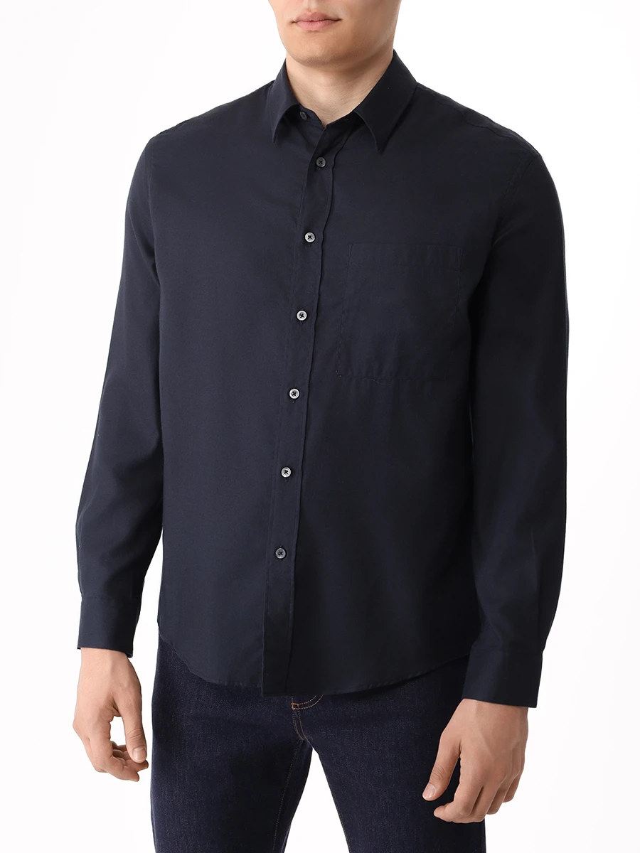 Рубашка Regular Fit из хлопка и лиоцелла CANALI GL03347/301/CSL2041 Синий  Фото 4