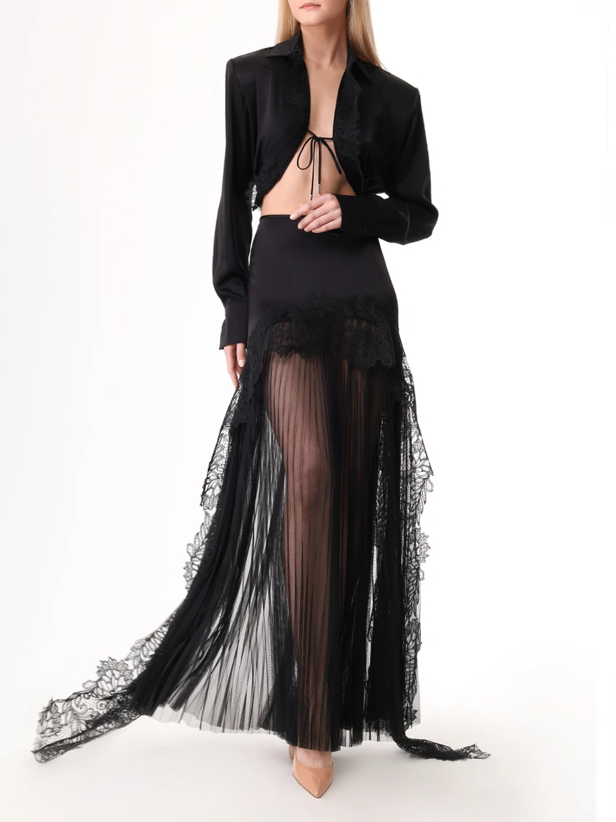 

Блуза однотонная, Черный, PF24DK71T