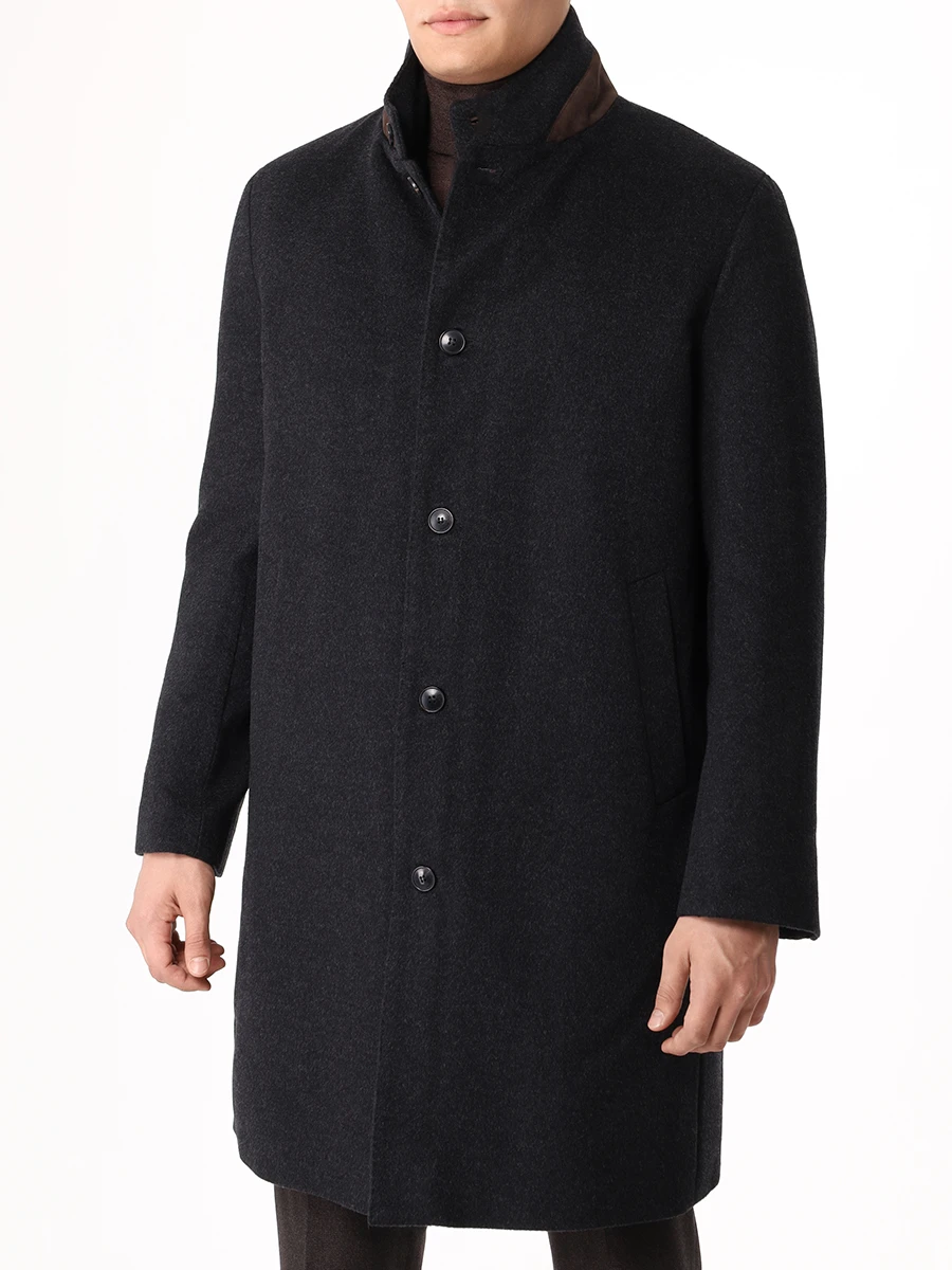 Пальто шерстяное MANZONI 24 24U259-CUNL1CN Темно- Серый  Фото 4