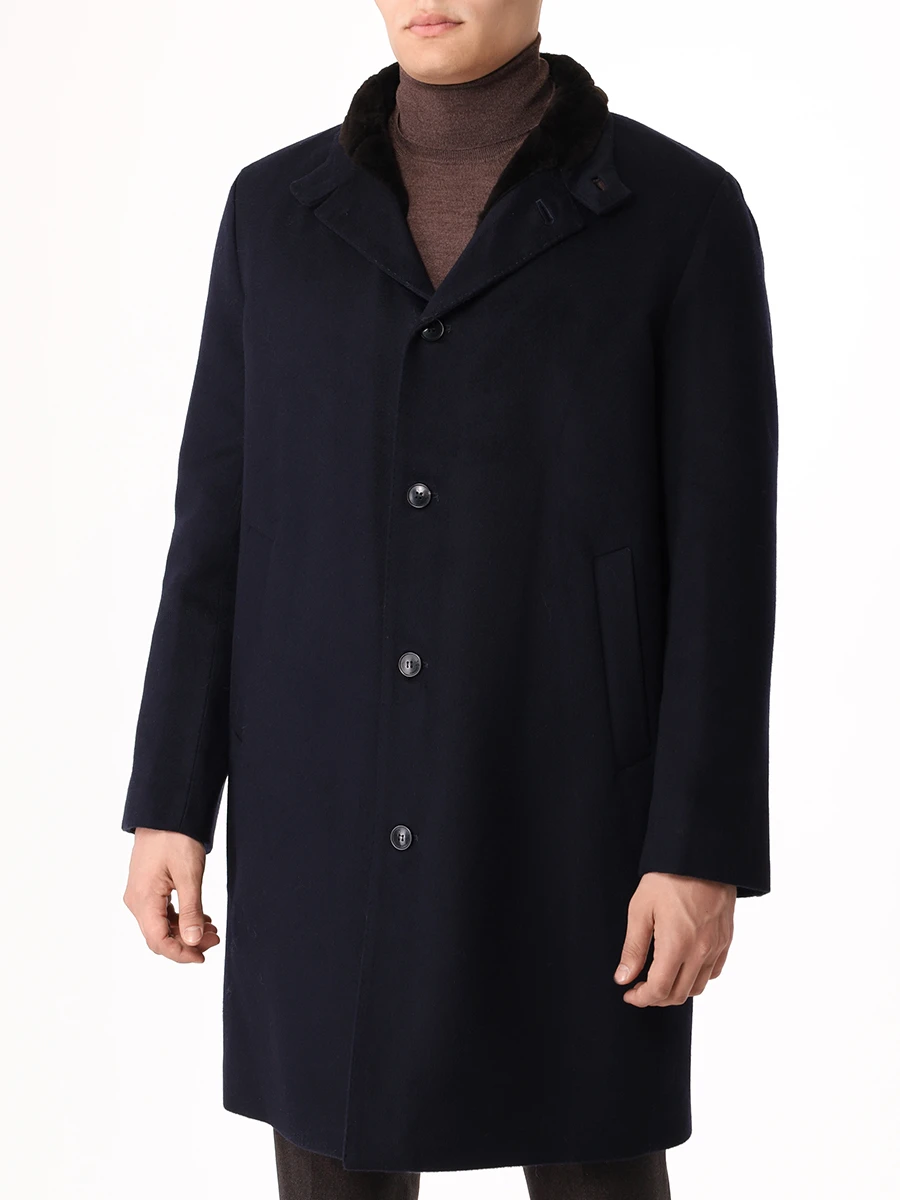 Пальто шерстяное MANZONI 24 24U259-CUNL1CN Синий  Фото 4