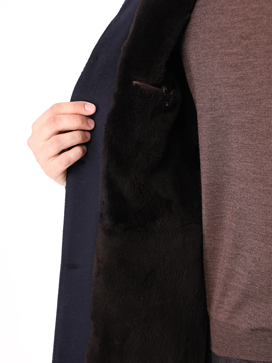 Пальто шерстяное MANZONI 24 24U259-CUNL1CN Синий  Фото 7