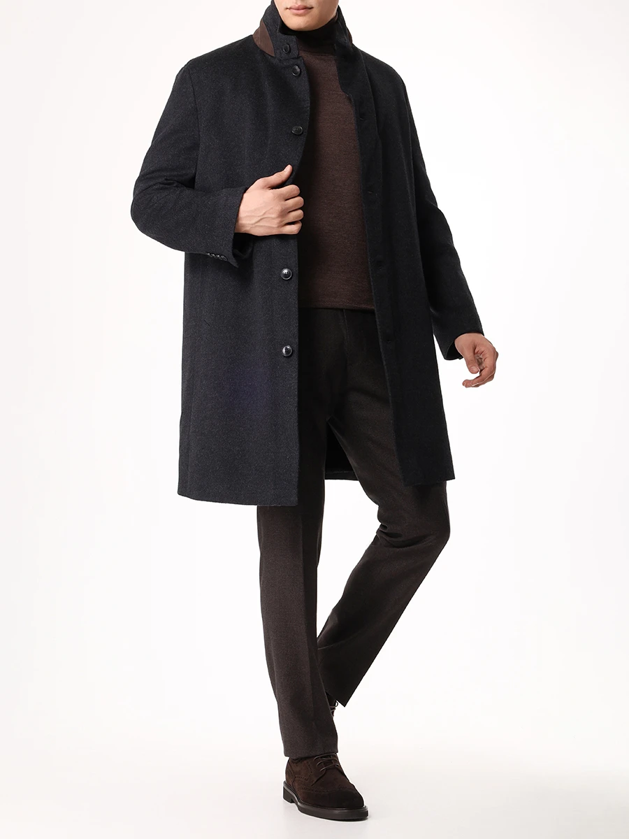 Пальто шерстяное MANZONI 24 24U259-CUNL1CN б Серый  Фото 2