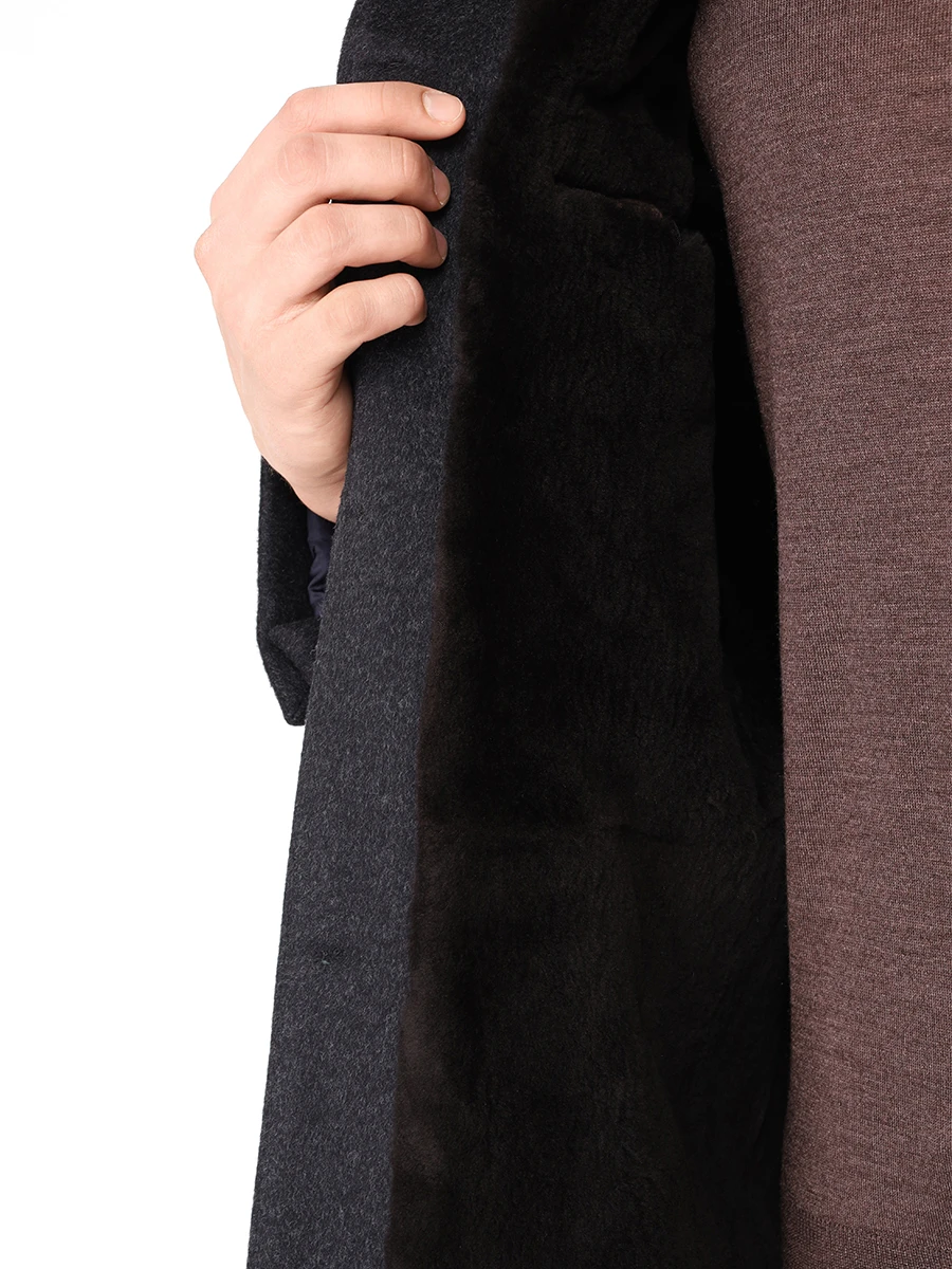 Пальто шерстяное MANZONI 24 24U259-CUNL1CN б Серый  Фото 7