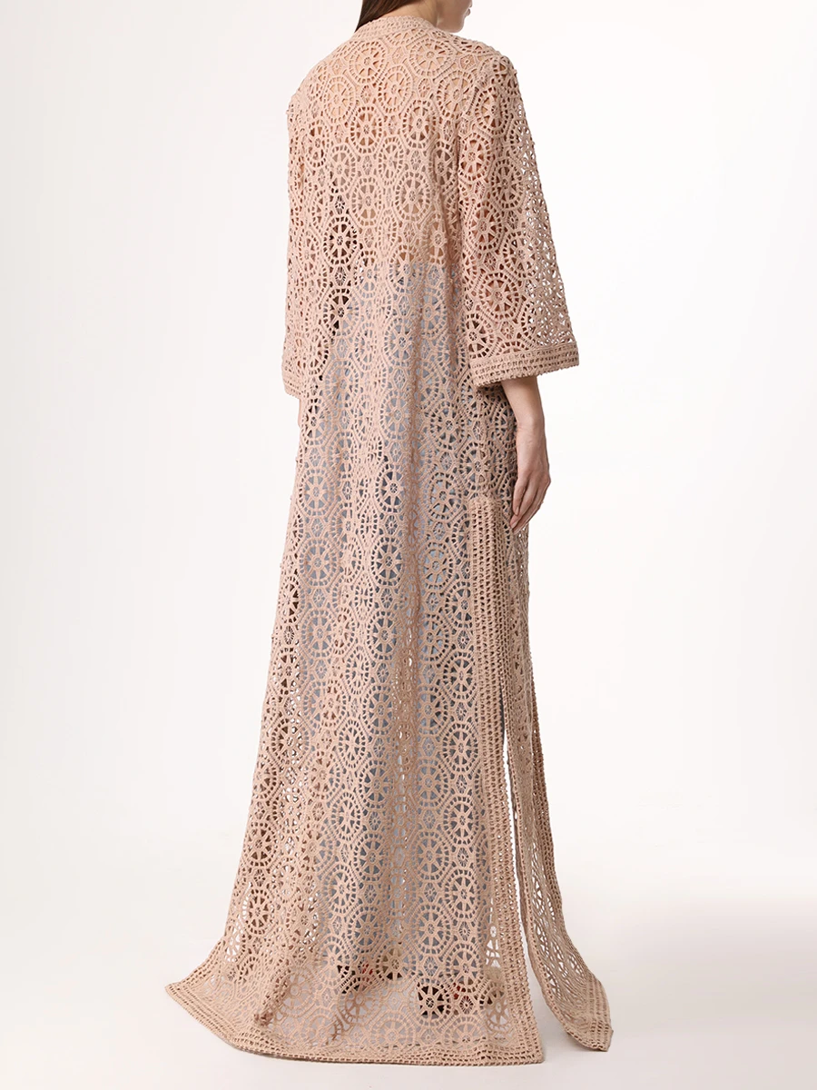 Накидка хлопковая ELIE SAAB J0040NP24MC004 W0002 Бежевый  Фото 3