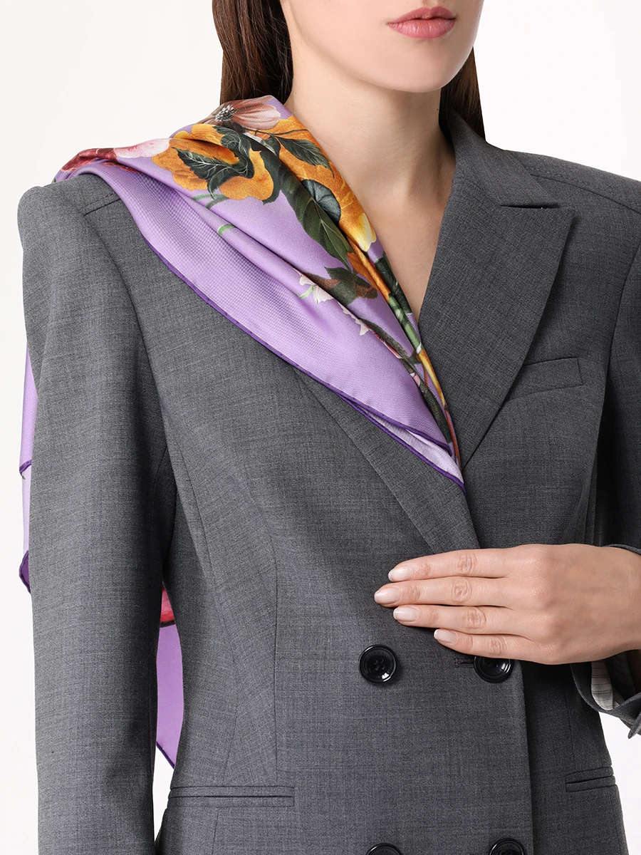 Платок шелковый ELIE SAAB SE9090SS458P24 RO Цветочный принт  Фото 2