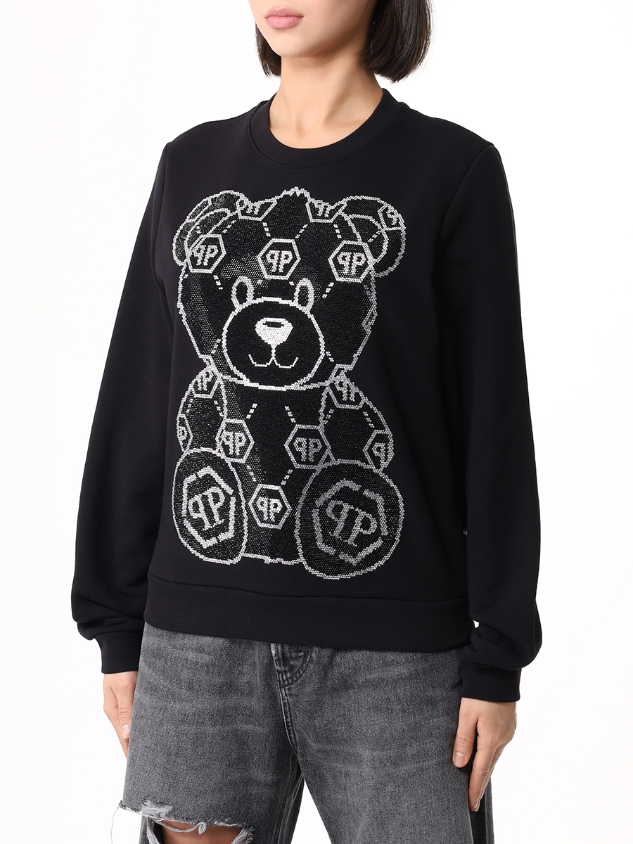 Толстовка хлопковая PHILIPP PLEIN WJO1001/02 Черный  Фото 4