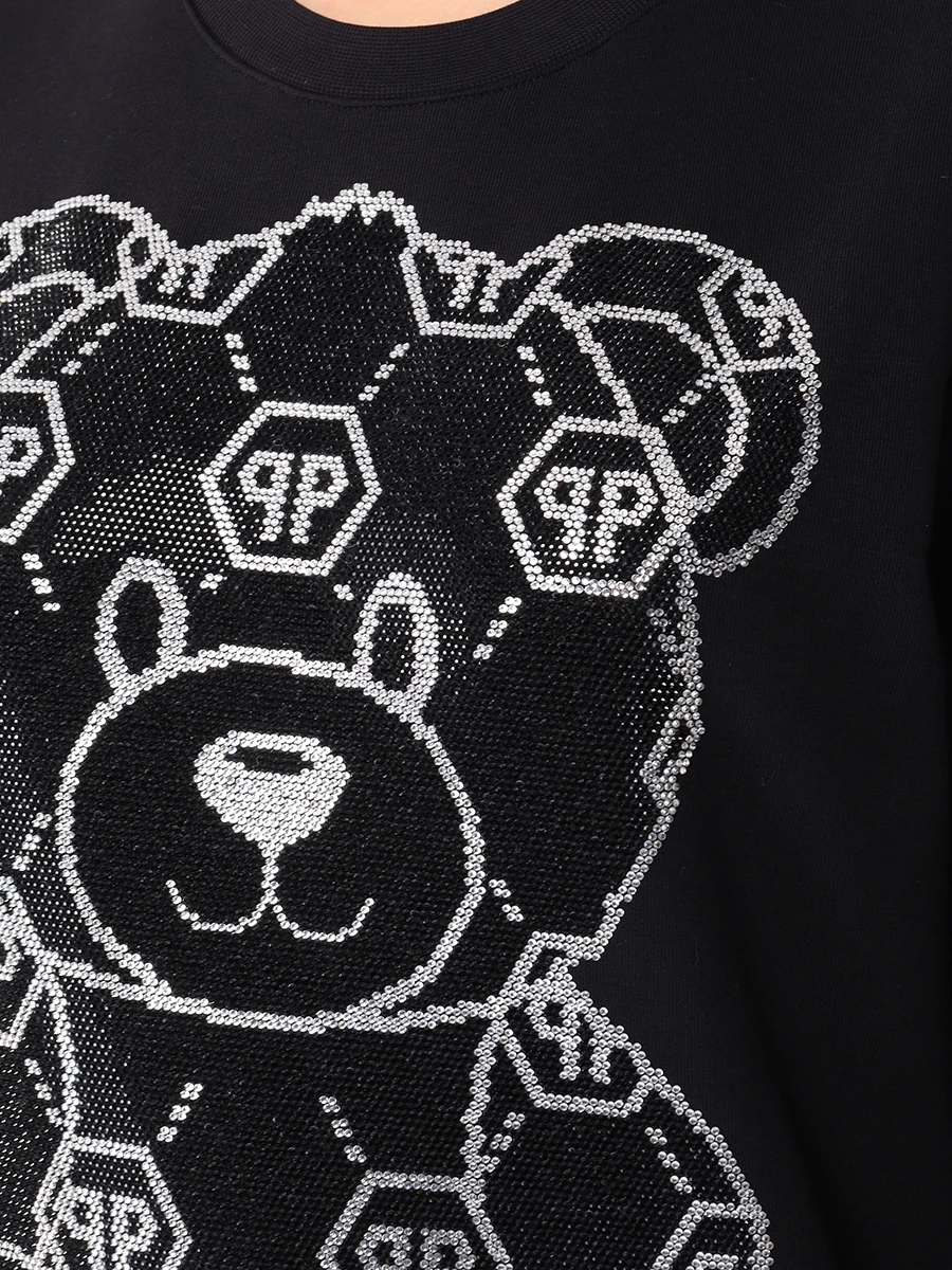 Толстовка хлопковая PHILIPP PLEIN WJO1001/02 Черный  Фото 5