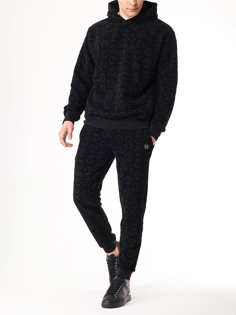 Худи хлопковое PHILIPP PLEIN MJB3379/02 Черный  Фото 2