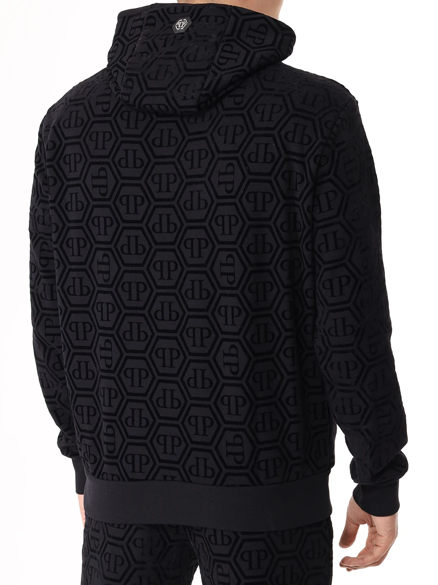 Худи хлопковое PHILIPP PLEIN MJB3379/02 Черный  Фото 3