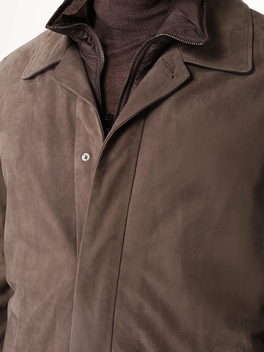 Куртка из нубука MANZONI 24 24U673-L27FURY Коричневый  Фото 5