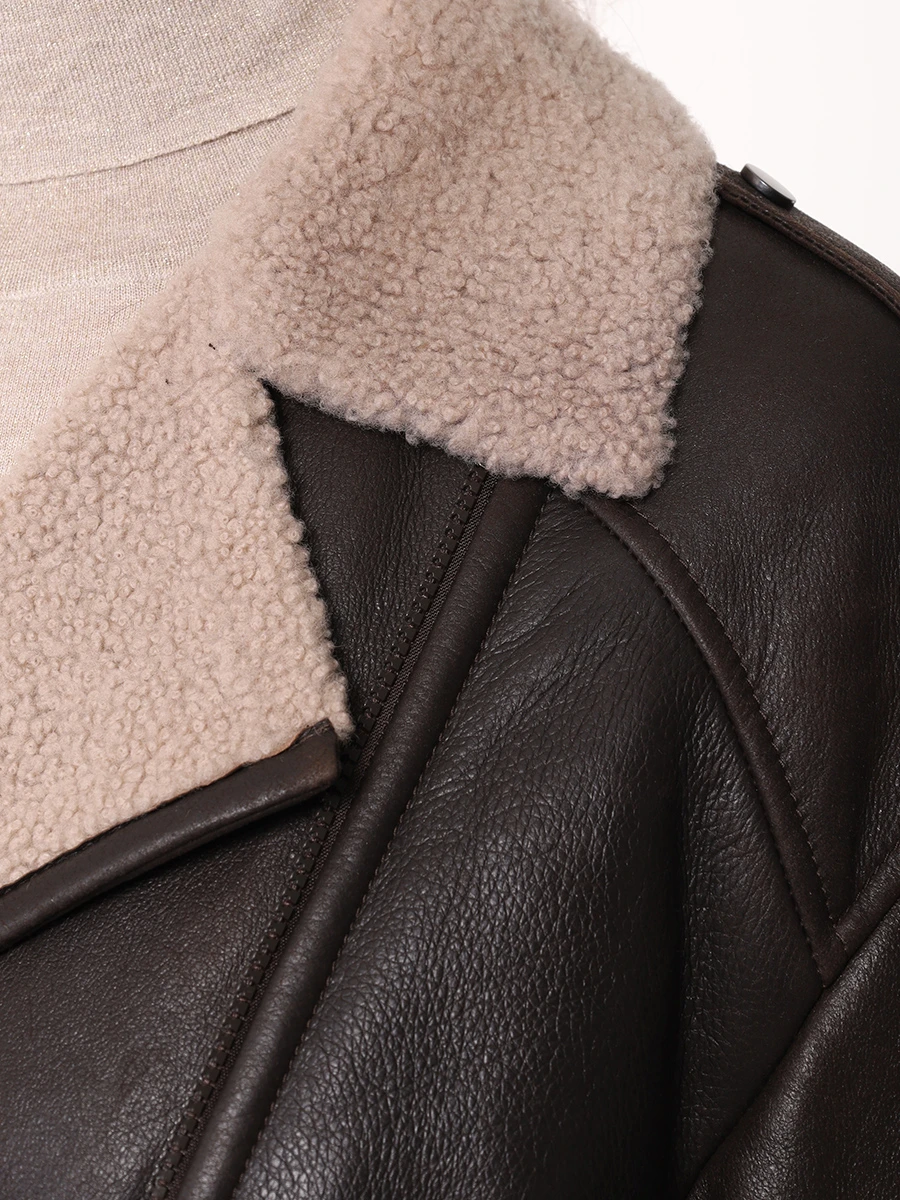 Дубленка из овчины BRUNELLO CUCINELLI MPMCI7931 C1847 Темно- Коричневый  Фото 5