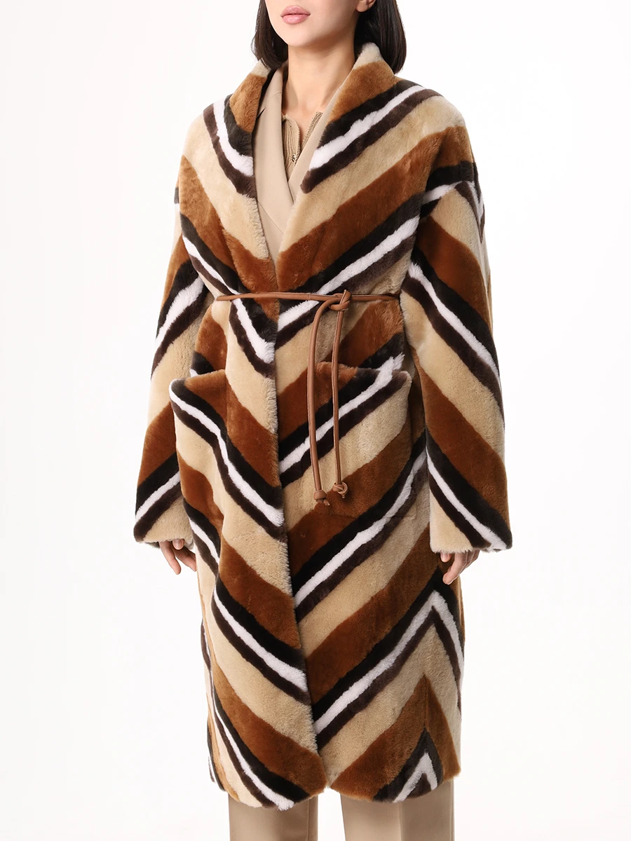 Шуба из овчины BLANCHA 24130/300 Бежевый  Фото 4