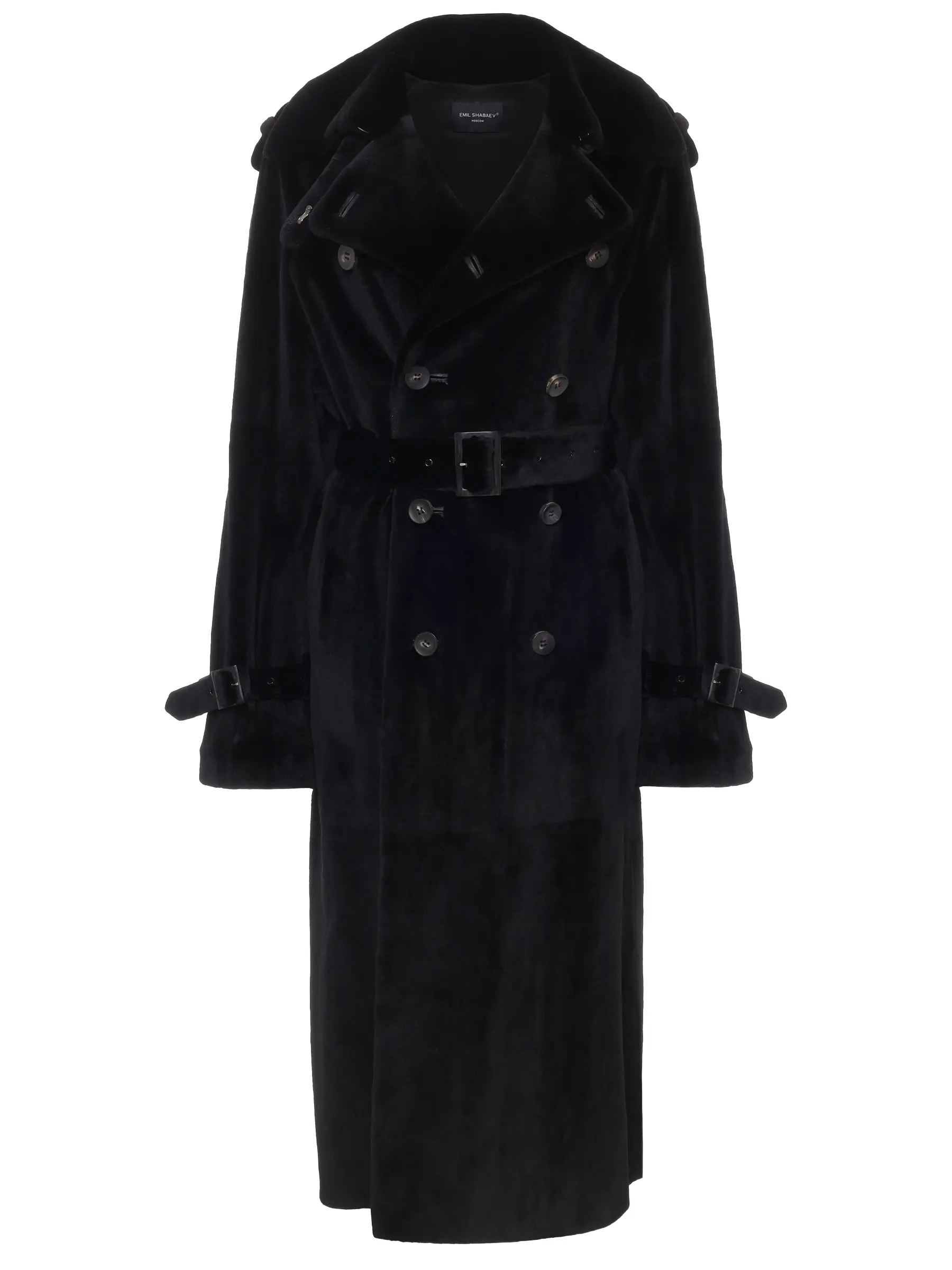Шуба норковая EMIL SHABAEV 3726918/94379 Тренчкот из стриж норки на пугов. Черный 