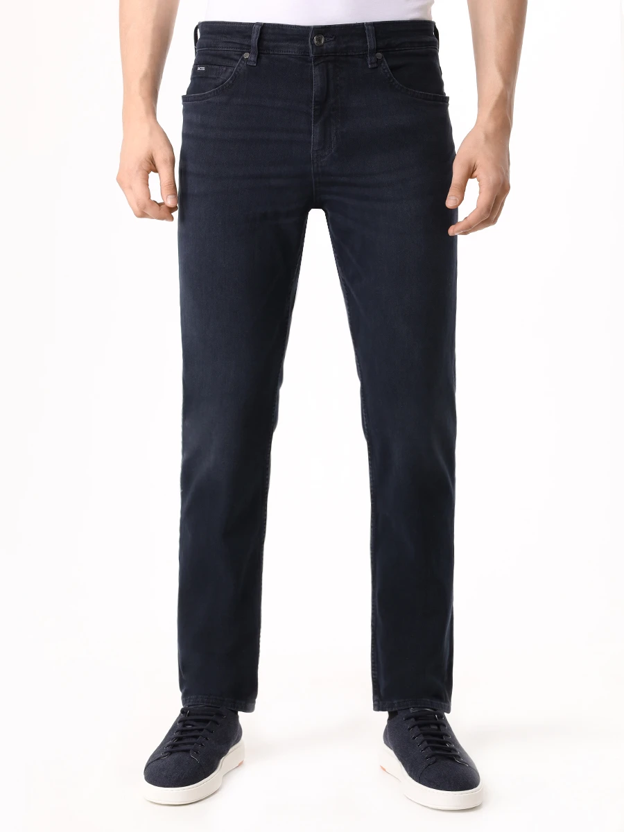 Джинсы Regular Fit хлопковые BOSS 50527024/005 Черный  Фото 4