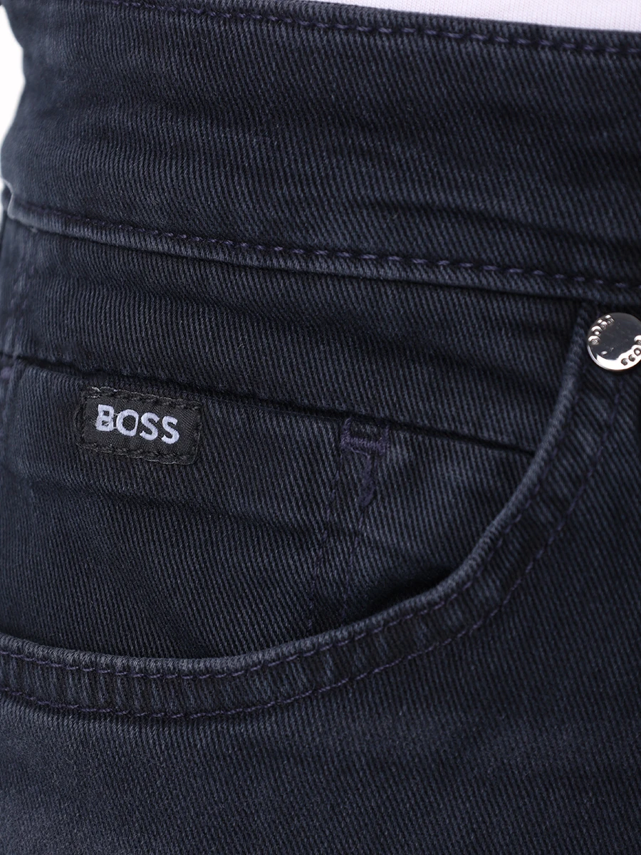 Джинсы Regular Fit хлопковые BOSS 50527024/005 Черный  Фото 6