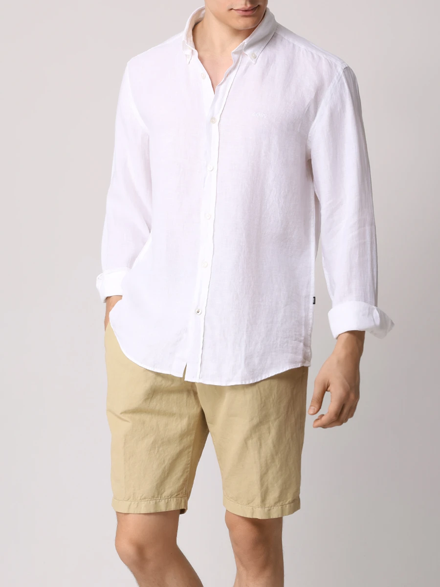 

Рубашка Regular Fit льняная, Белый, 50522592/100