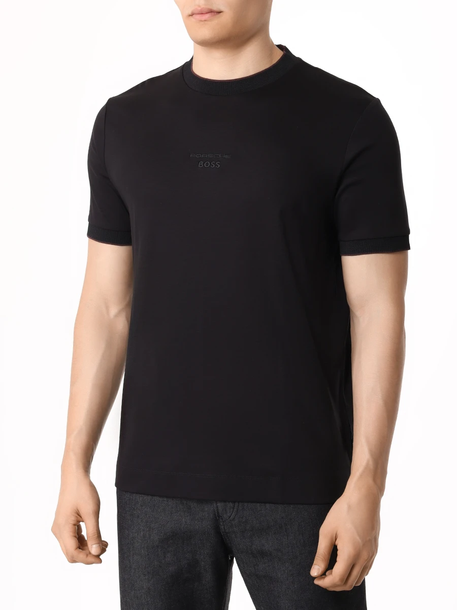Футболка хлопковая BOSS 50518631/001 Черный  Фото 4