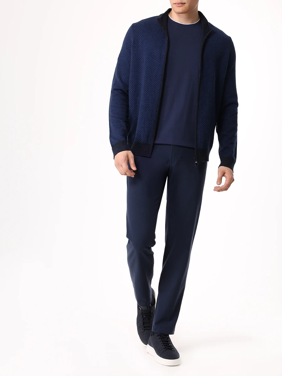 Брюки Regular Tapered Fit однотонные BOSS 50528379/404 Синий  Фото 2