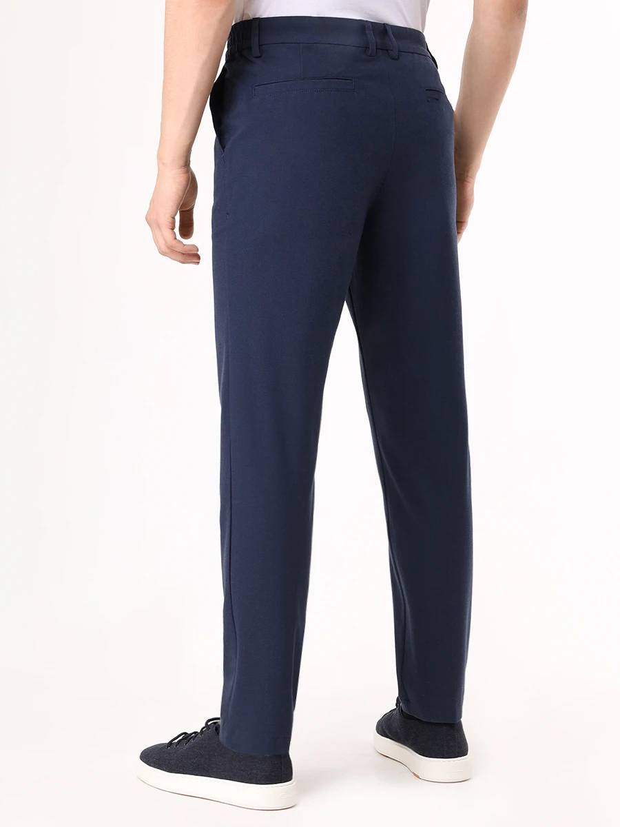 Брюки Regular Tapered Fit однотонные BOSS 50528379/404 Синий  Фото 3
