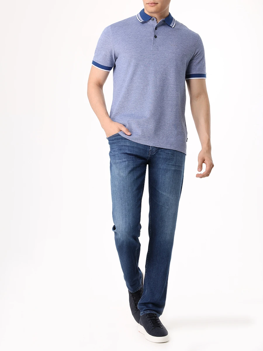 Джинсы Regular Fit хлопковые BOSS 50527960/408 Синий  Фото 2