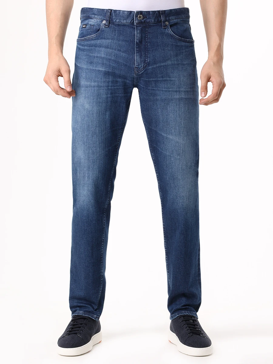Джинсы Regular Fit хлопковые BOSS 50527960/408 Синий  Фото 4