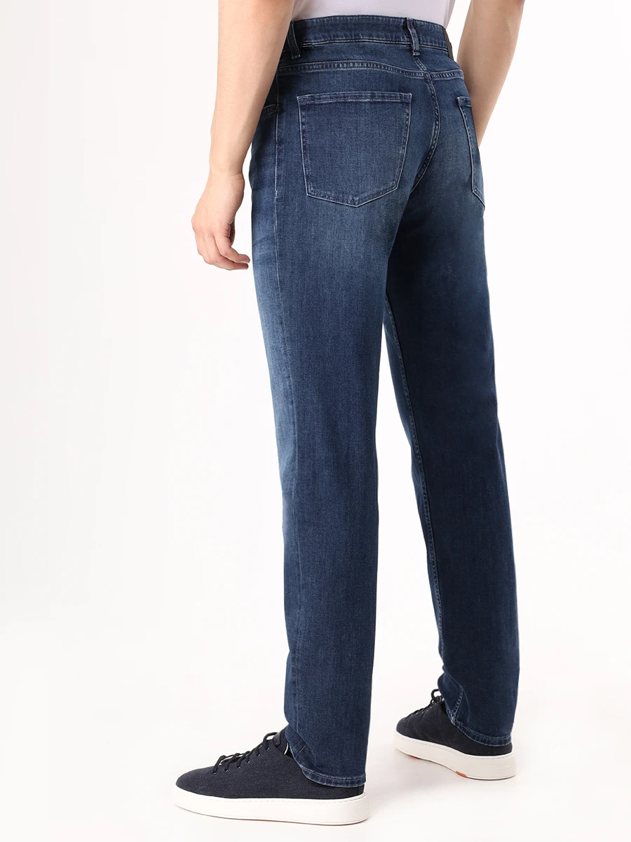 Джинсы Regular Fit хлопковые BOSS 50527031/432 Синий  Фото 3