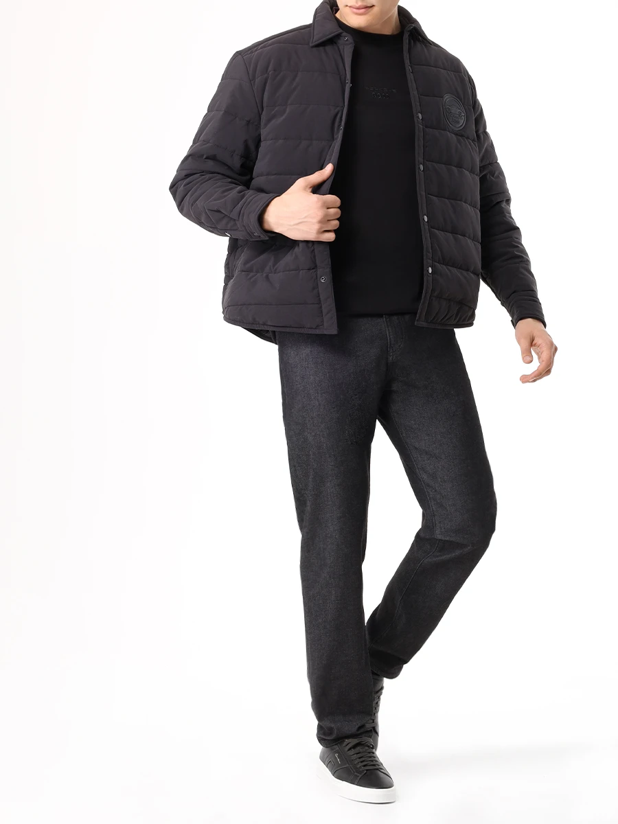 Джинсы Regular Fit хлопковые BOSS 50520584/003 Серый  Фото 2