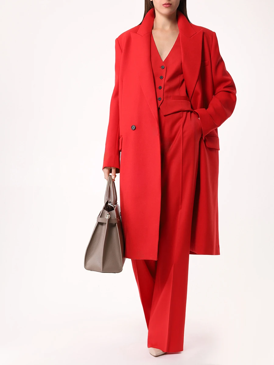 Пальто однотонное BARBARA BUI E1106EEL 23 Красный  Фото 2