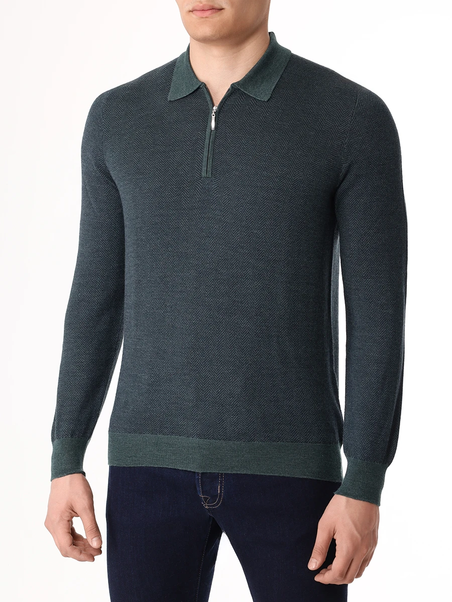 

Поло шерстяное, Зеленый, 57137/13115/475