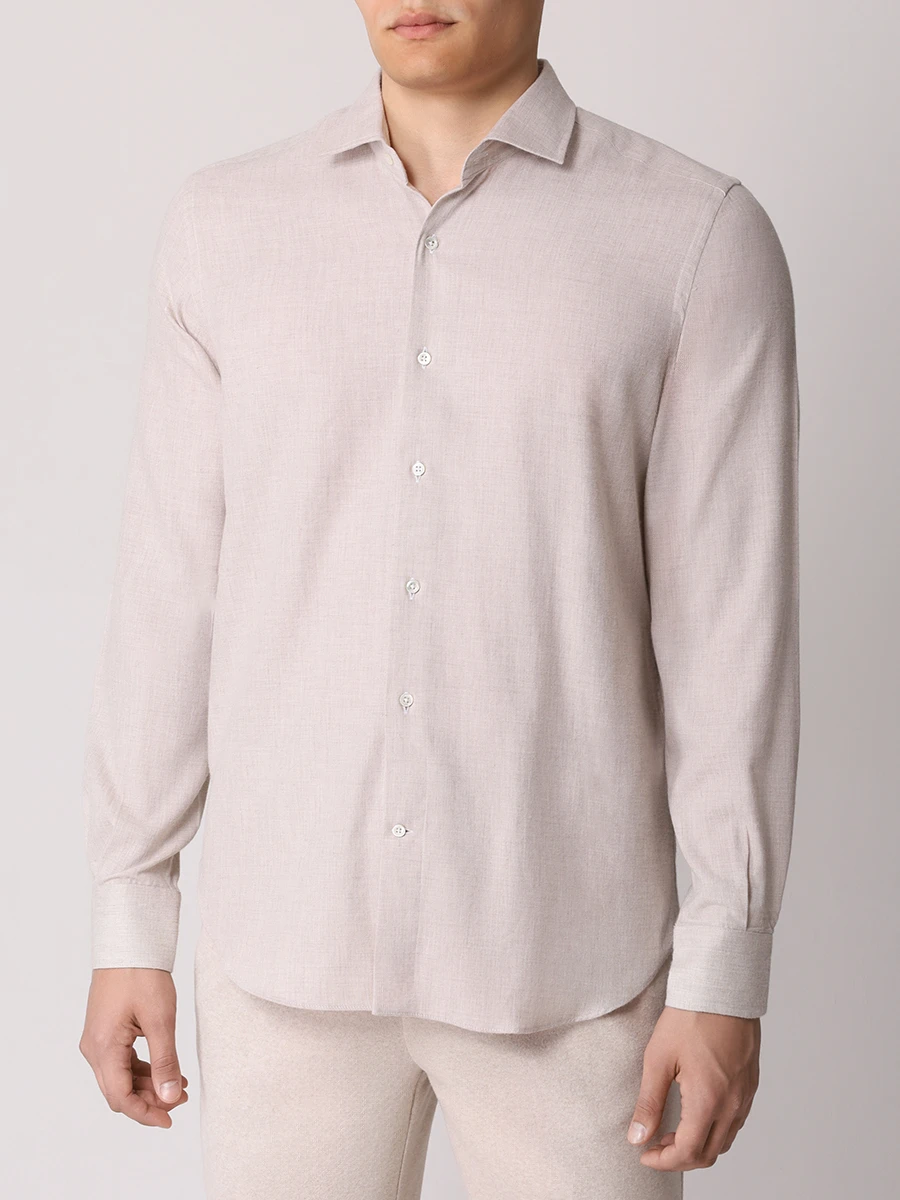Рубашка Slim Fit хлопковая PAUL TAYLOR PT7CA A001 100 Бежевый  Фото 4