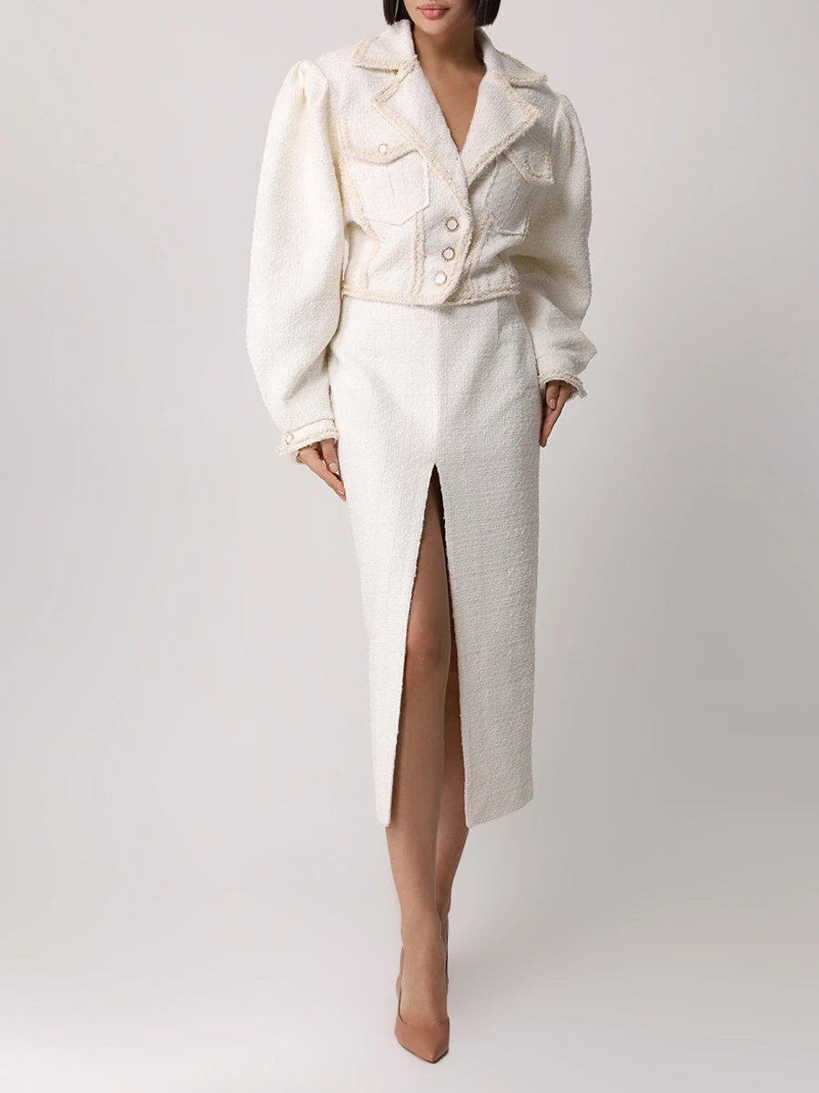 Юбка твидовая MASTERPEACE MP-SEP24-40 Молочный  Фото 2