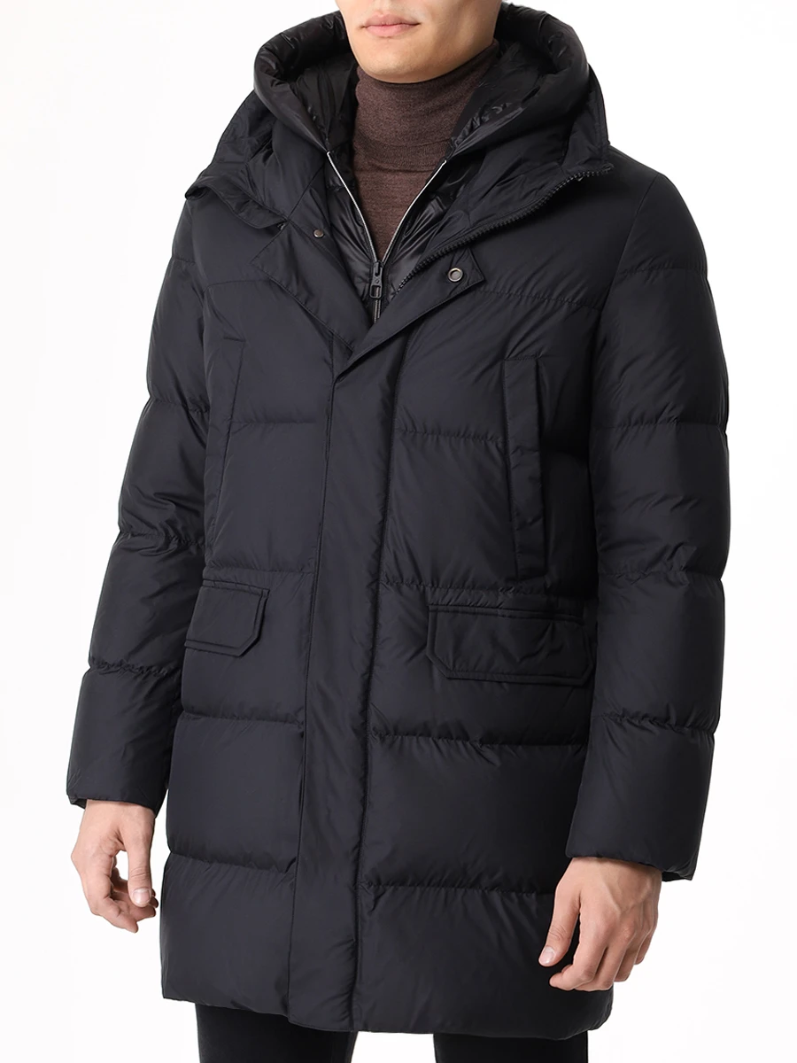 Пуховик стеганый MONTECORE F07MUCX501-268-99-BLACK Черный  Фото 4