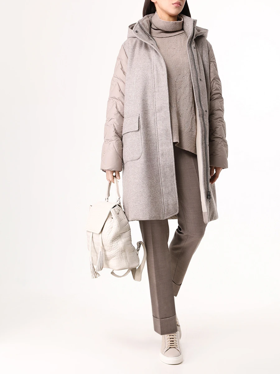 

Парка комбинированная, Коричневый, 2200/3050 2402-0180