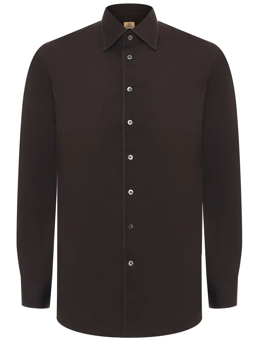 

Рубашка хлопковая, Коричневый, F345108/2229