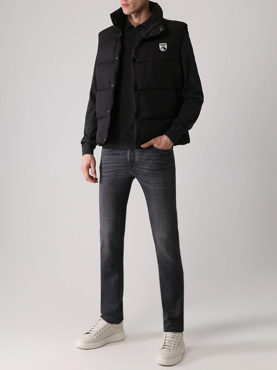 Поло шерстяное BOSS 50476355/002 Серый  Фото 2