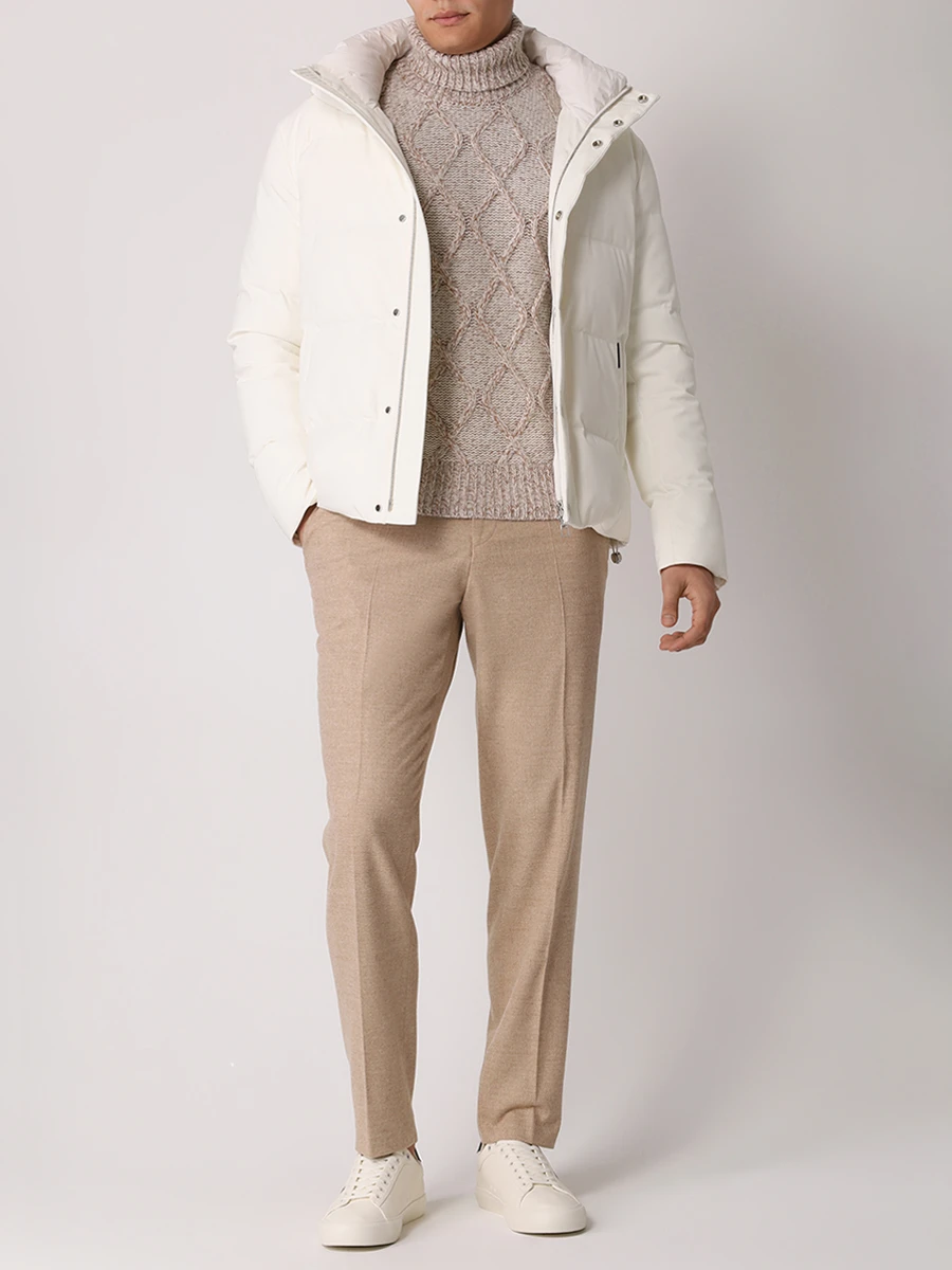 Свитер однотонный BOSS 50527635/131 Бежевый  Фото 2