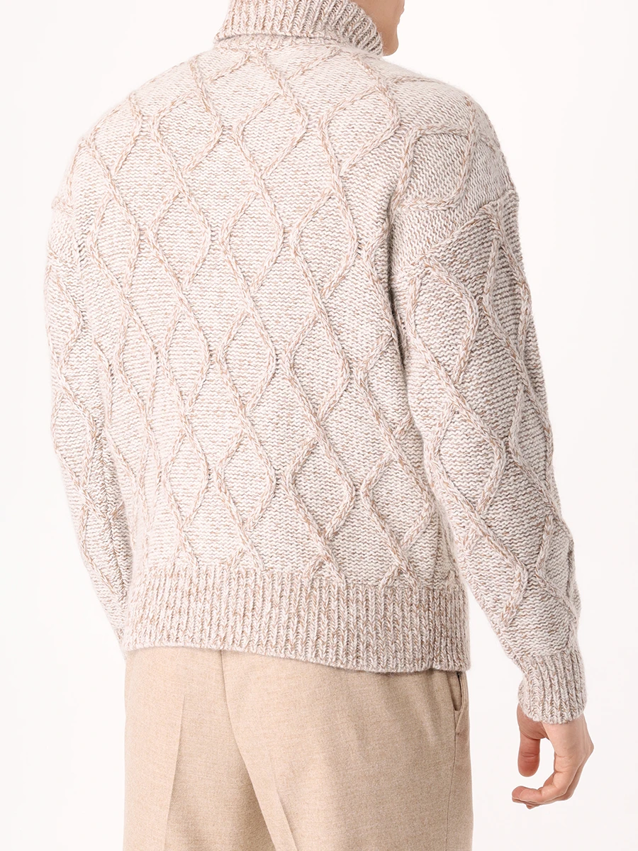 Свитер однотонный BOSS 50527635/131 Бежевый  Фото 3